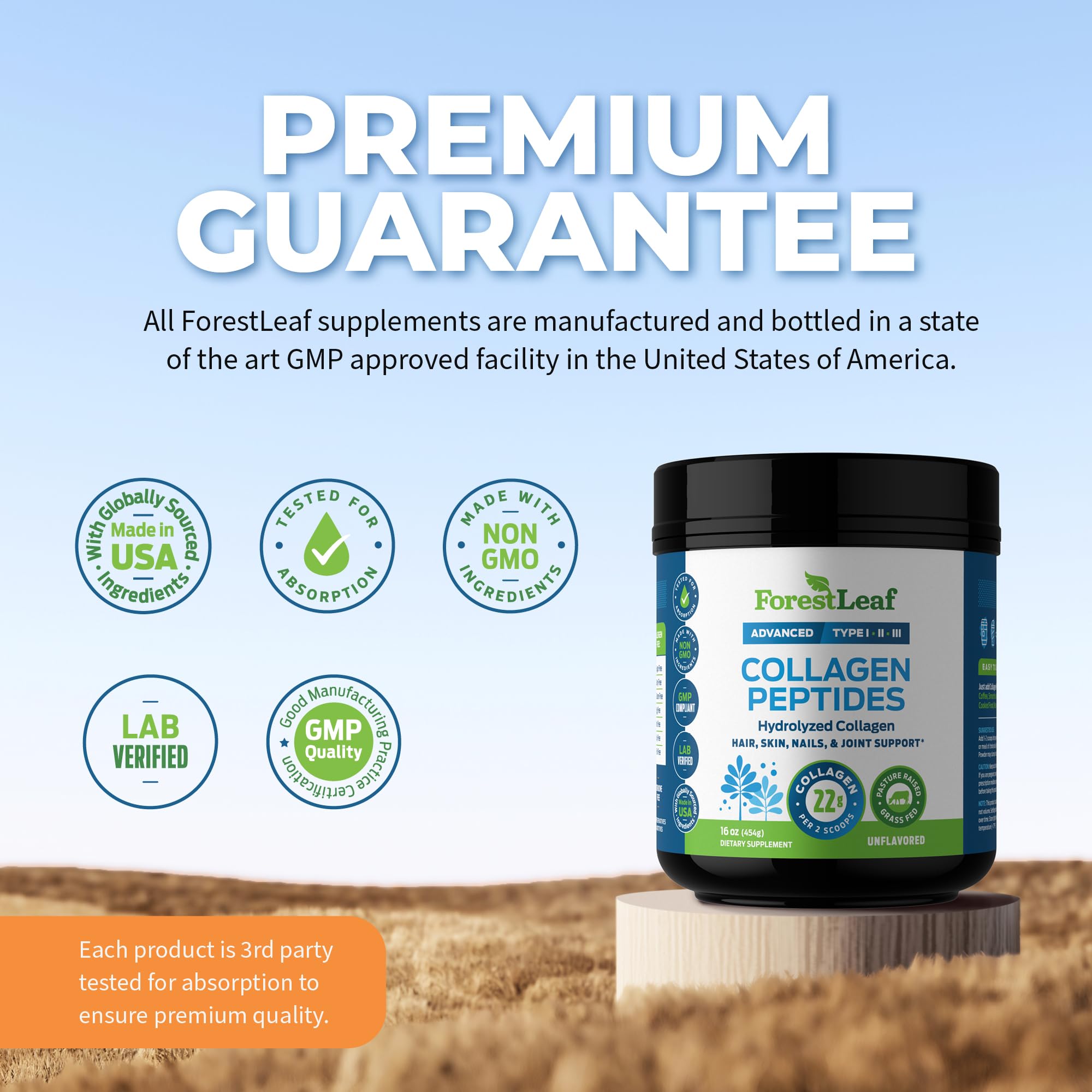 Collagen powder being added to a smoothie