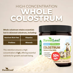 Unflavored ForestLeaf Colostrum Powder dissolving in water