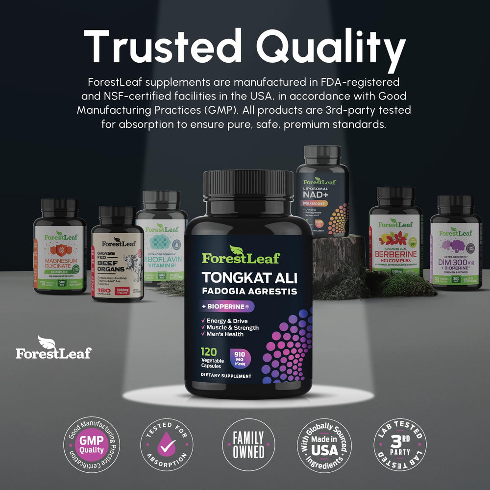 ForestLeaf GMP-certified facility seal signals quality and safety in production.