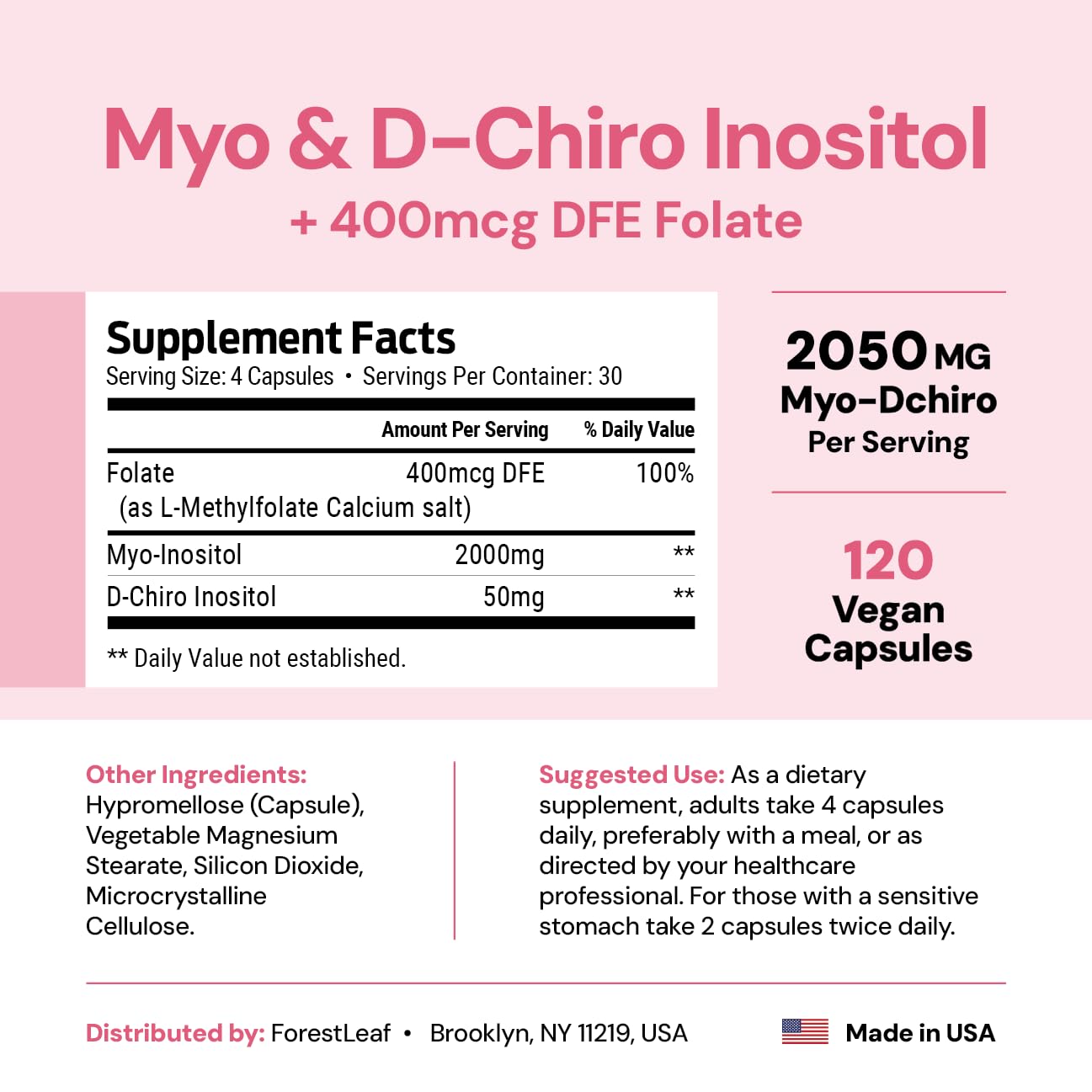 ForestLeaf clear supplement label and ingredient list for transparency and trust