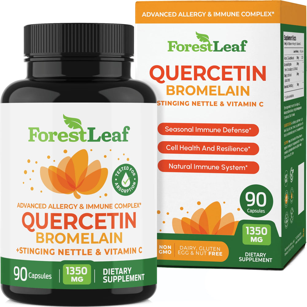 ForestLeaf Quercetin with Bromelain 1350mg bottle on white background