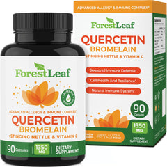 ForestLeaf Quercetin with Bromelain 1350mg bottle on white background