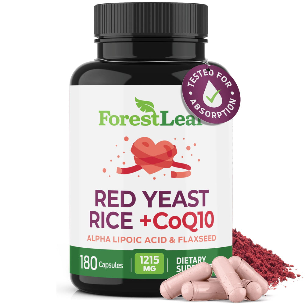 ForestLeaf Red Yeast Rice with CoQ10 bottle – front view