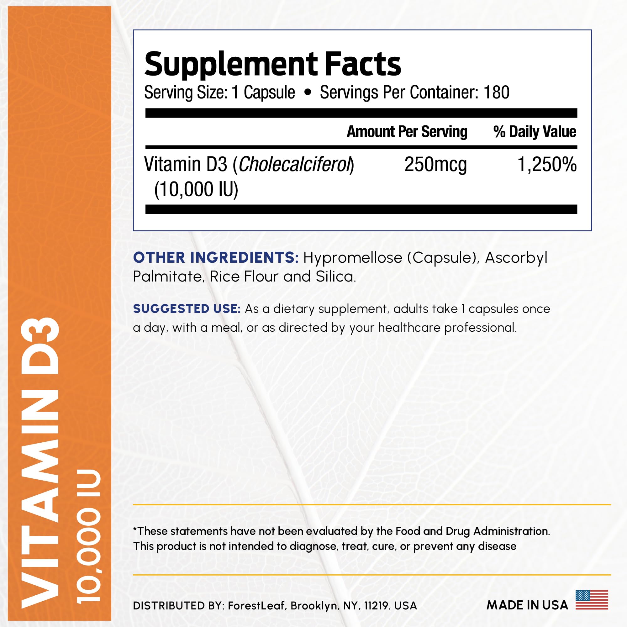 ForestLeaf Vitamin D3 packaging and bottle