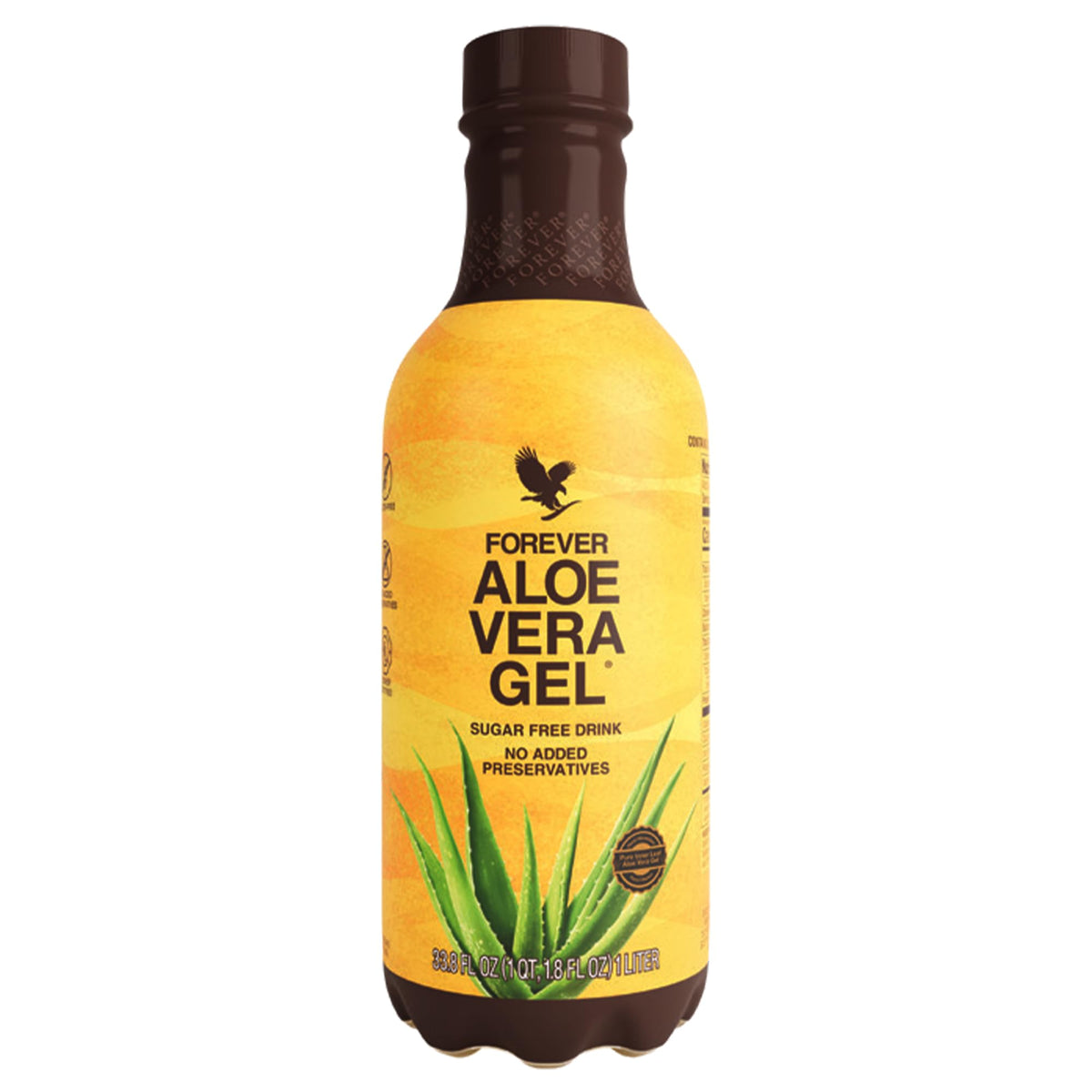 Forever Living Aloe Vera Gel bottle showing inner leaf origin, 33.8 fl oz