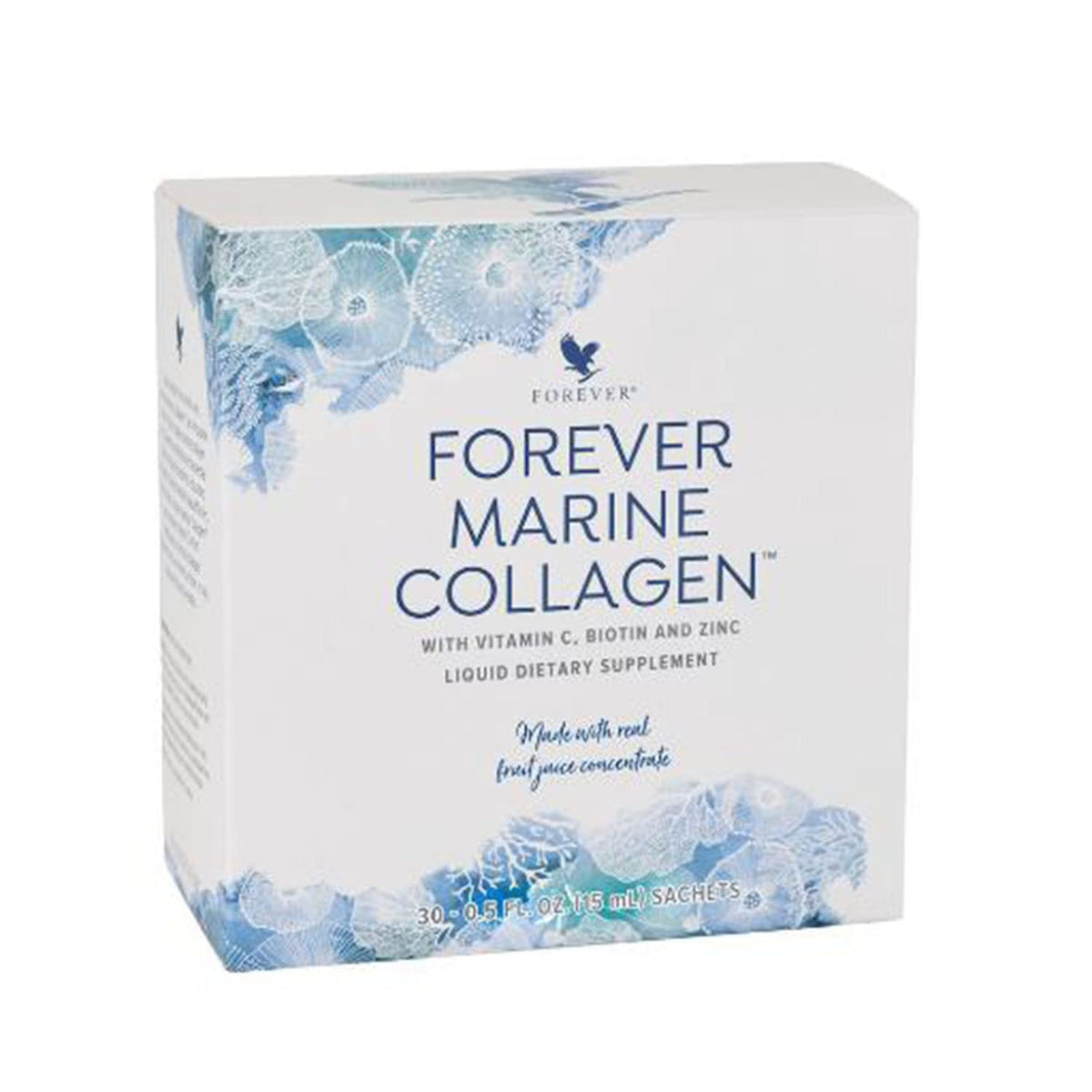 Forever Marine Collagen Tart Berry Flavor Sachet with Vitamin C, Zinc, Goji Berries and Green Tea Extract