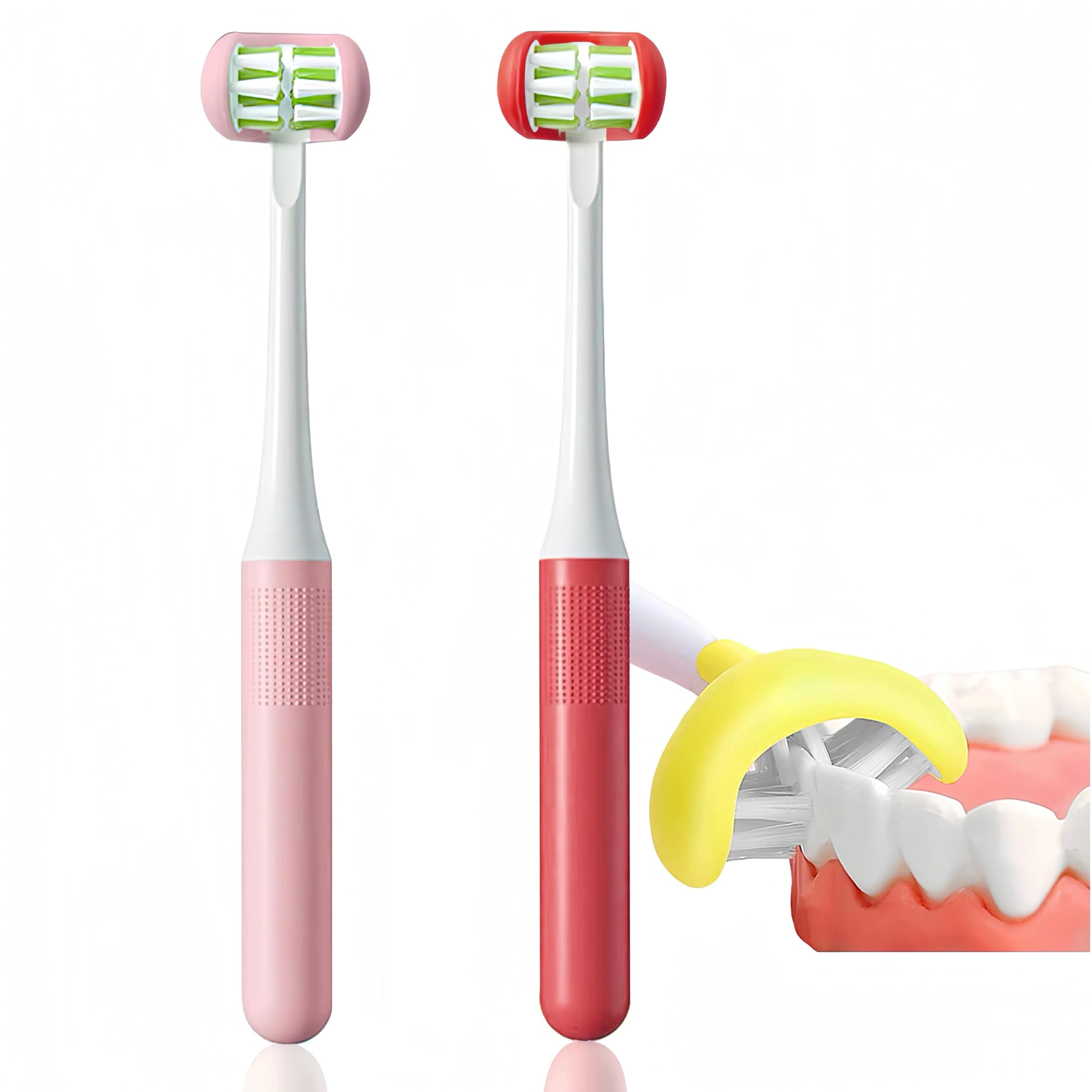 FOREVIVE toddler girls toothbrush with 360-degree wrap-around design