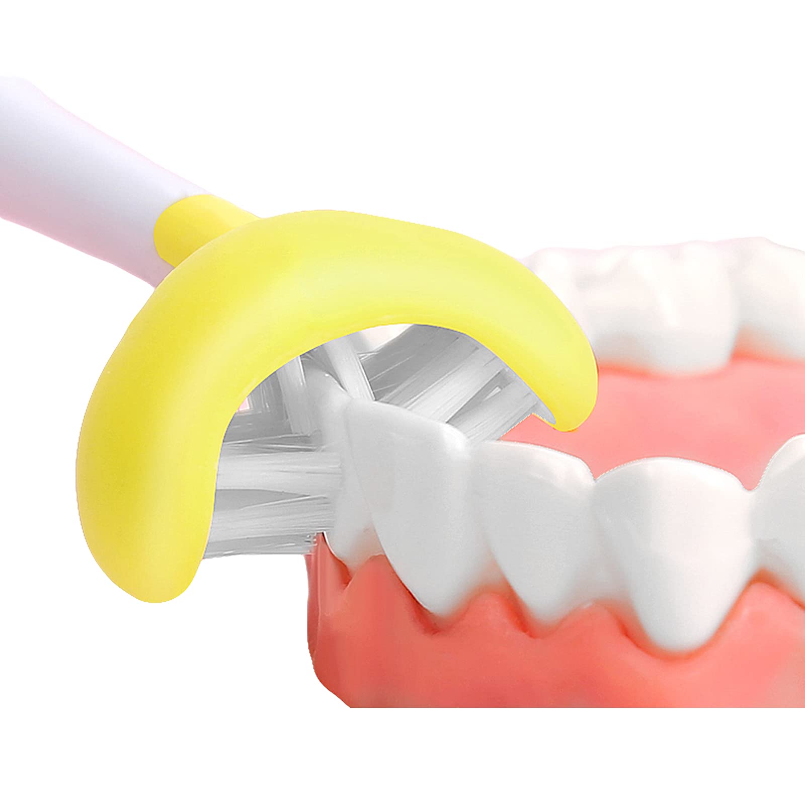 Anti-slip ergonomic handle on a children's toothbrush