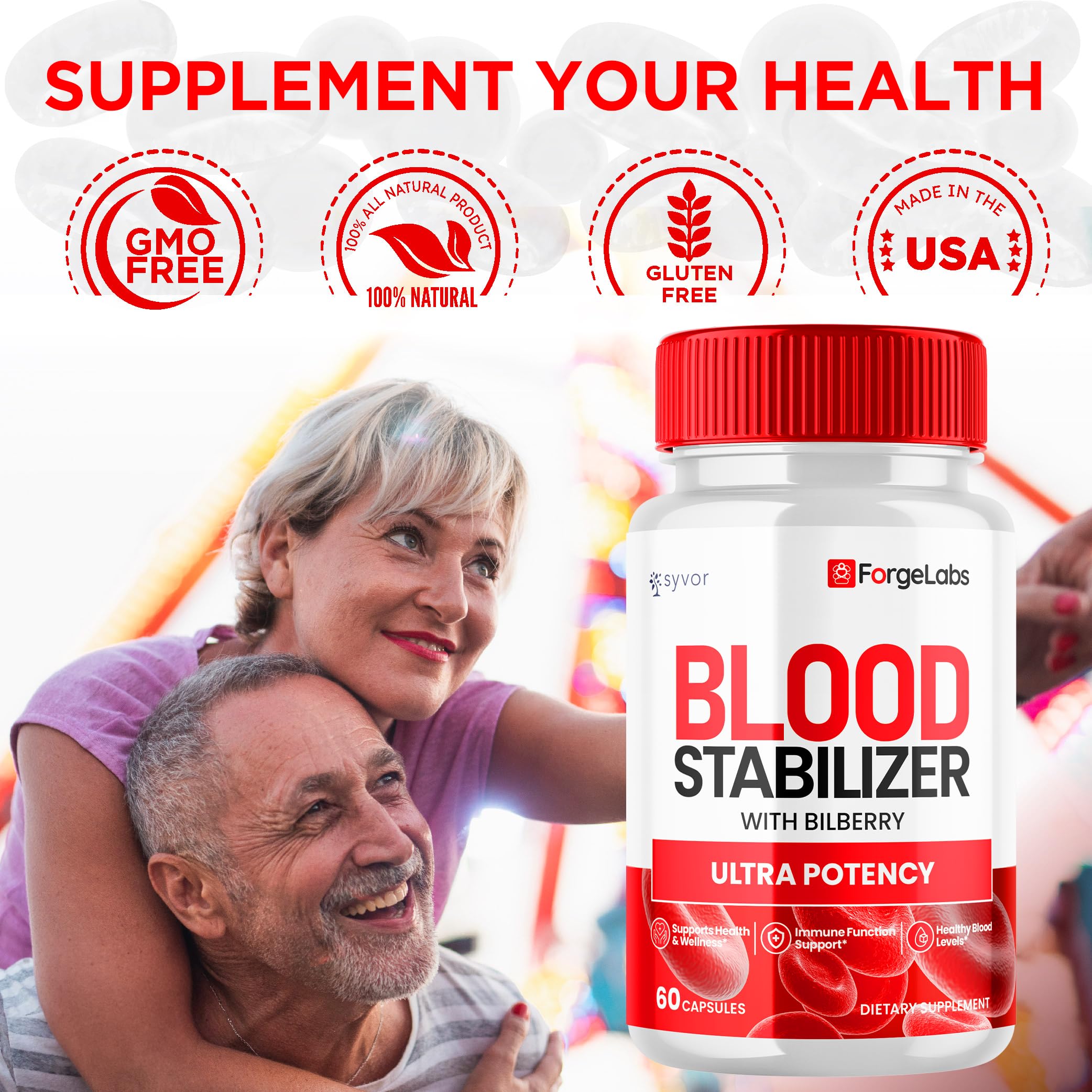 Close-up of ForgeLabs Blood Stabilizer Capsules packaging