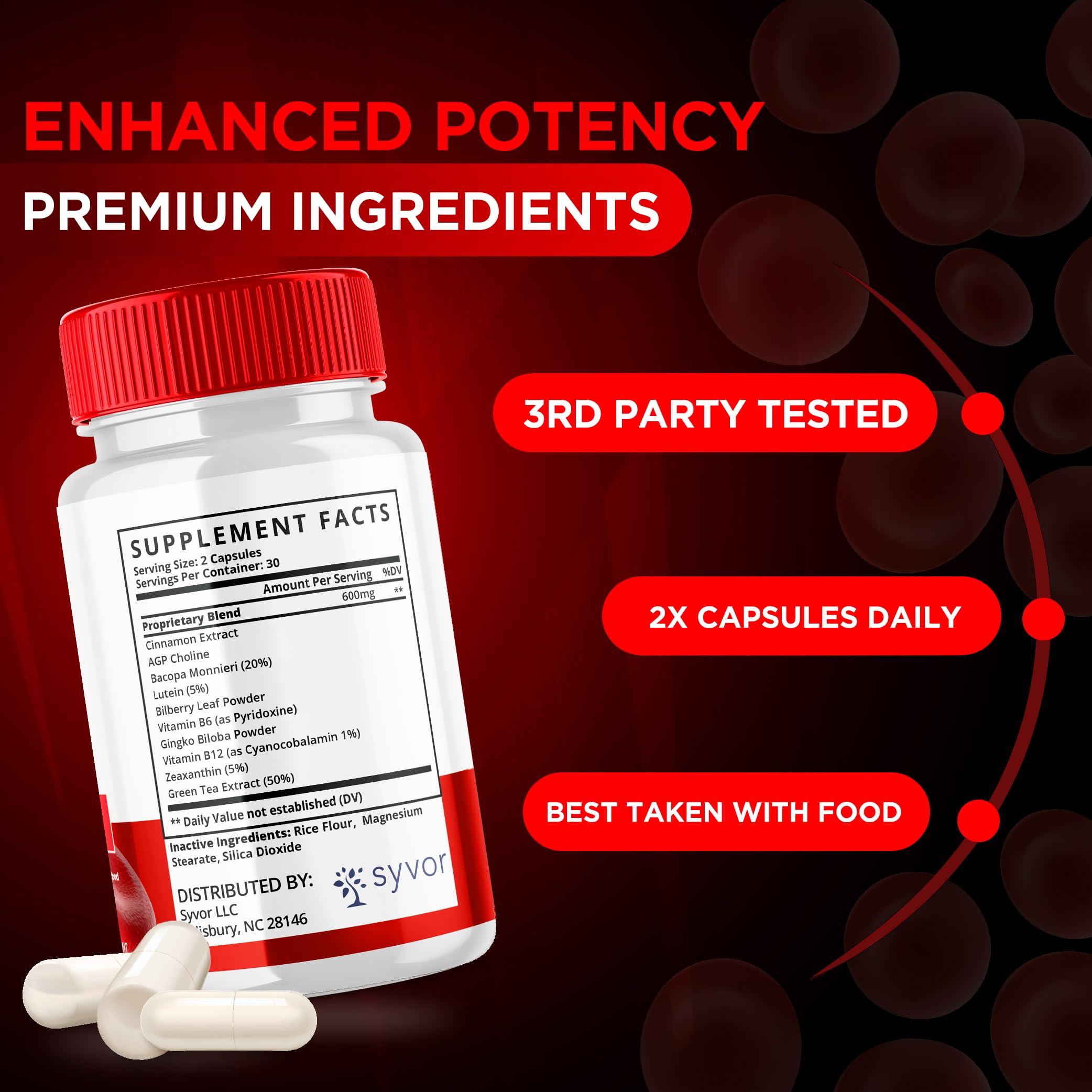 Two ForgeLabs Blood Stabilizer Capsules on a white background