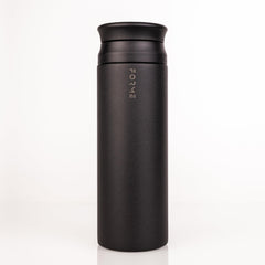 FORME blender shaker bottle charcoal cap closeup, highlighting leakproof design for on-the-go use