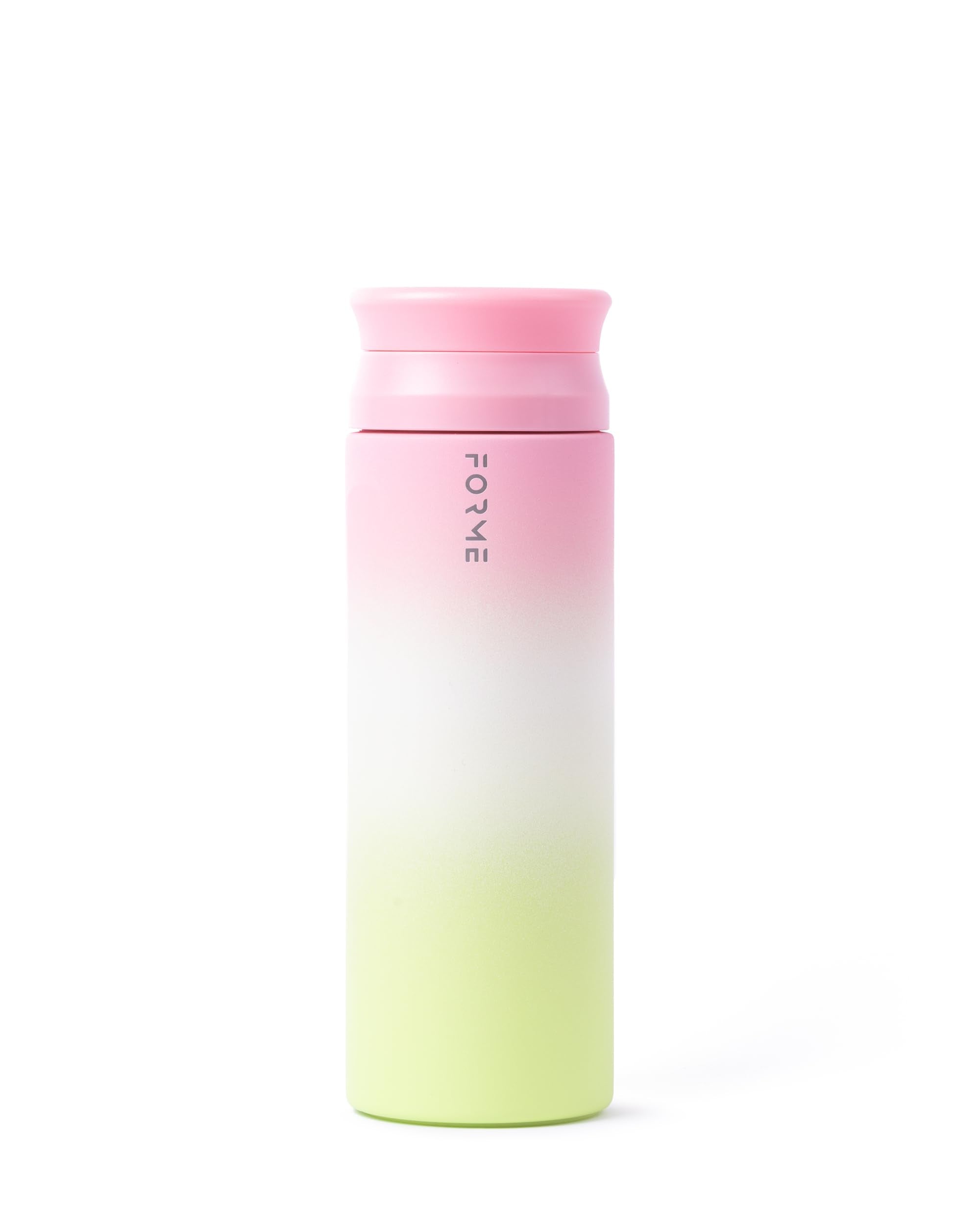 FORME Blender Shaker Bottle Gradient Lime/White/Pink side view