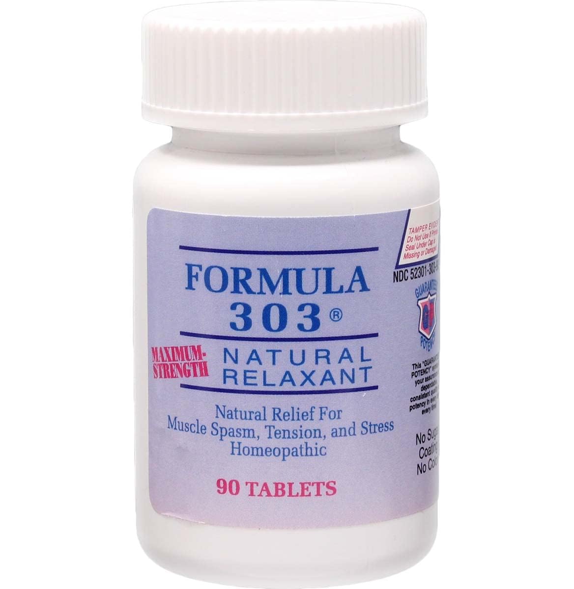 Formula 303 Maximum Strength tablets bottle front - 90 count