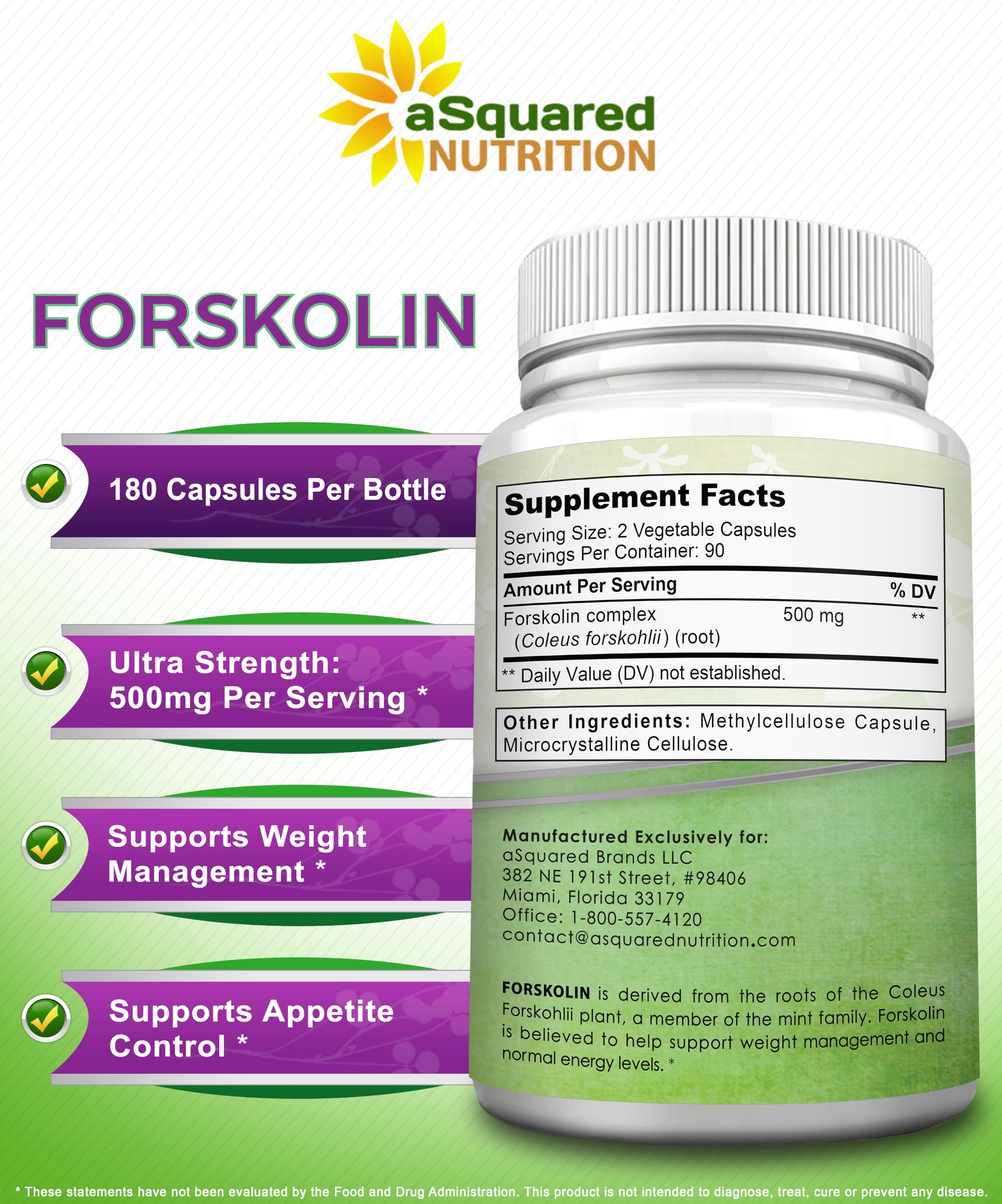 Close-up of Forskolin 500mg capsules