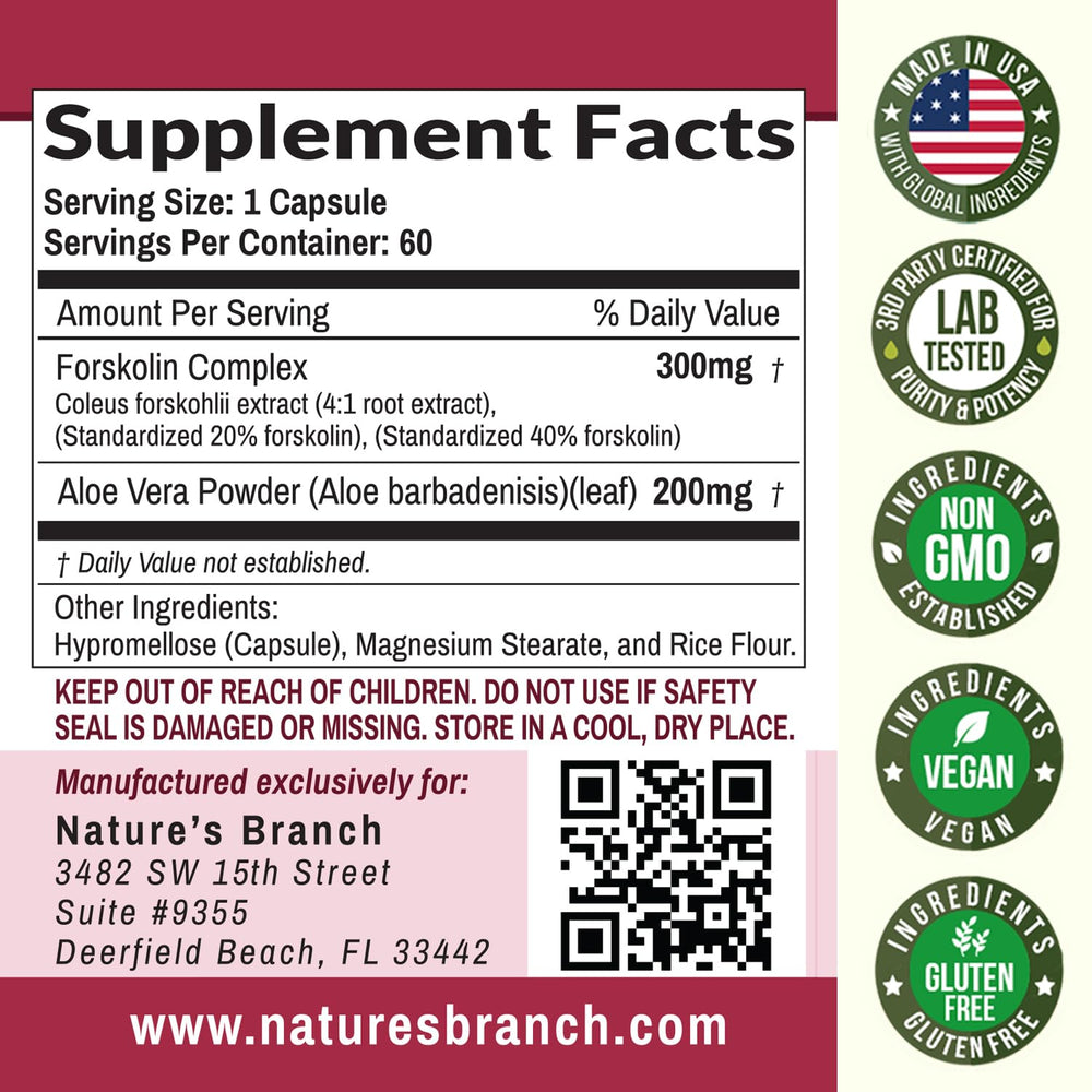 Made in USA, GMP facility Forskolin supplement