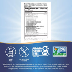 Label highlighting 35 billion CFU per capsule and 15 probiotic strains