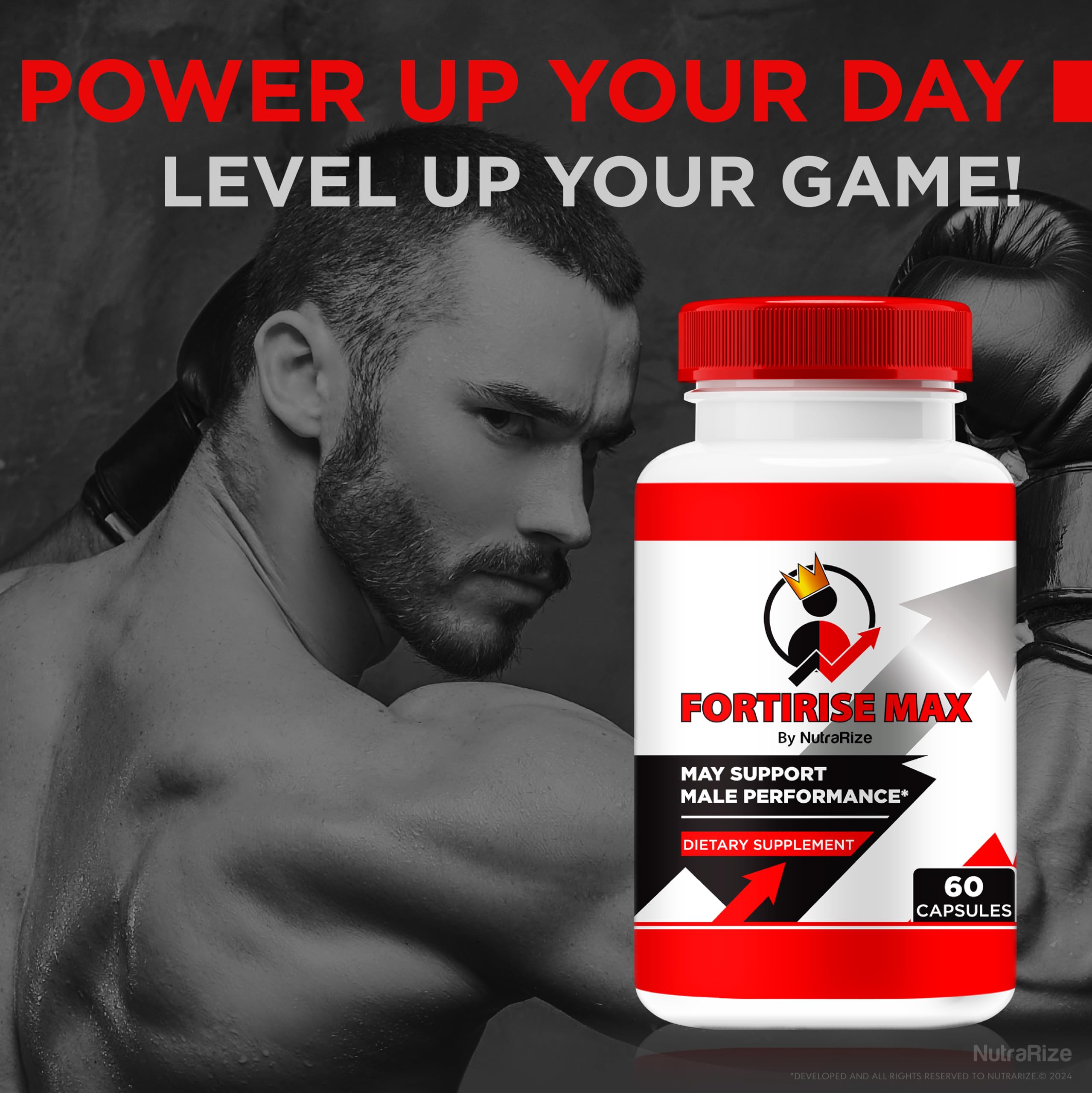 Fortirise Max bottle showing 60 capsules