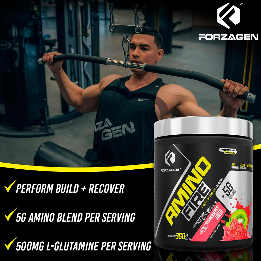 Forzagen Amino Fire flavor strawberry kiwi glass emphasizing refreshing taste