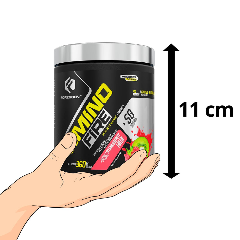 Forzagen Amino Fire packaging photo suggesting on-the-go nutrition