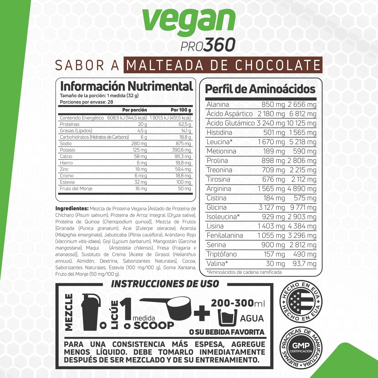 Forzagen Vegan Protein 360 chocolate milkshake shown in glass with creamy texture