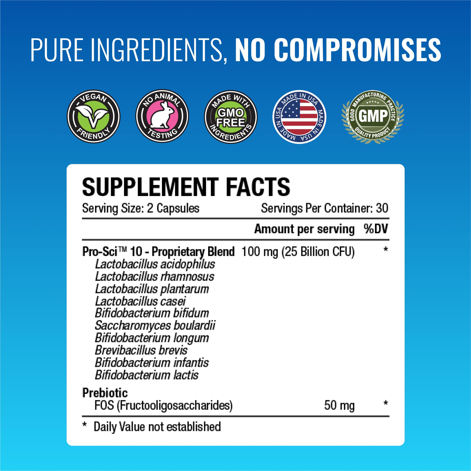 50 mg FOS prebiotic in the formula