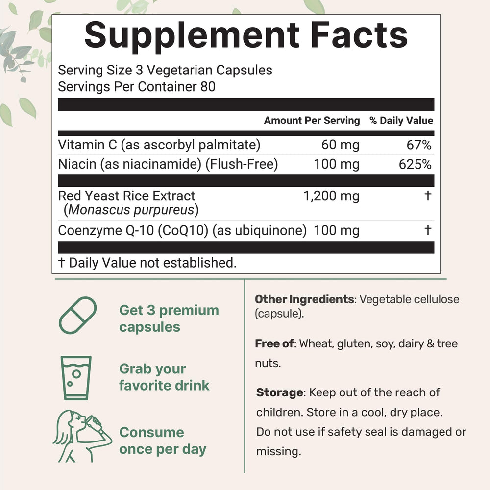 Close-up of the 4-in-1 formula featuring CoQ10, flush-free niacin, and Vitamin C