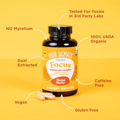 Packaging showcasing vegan and nootropic ingredients