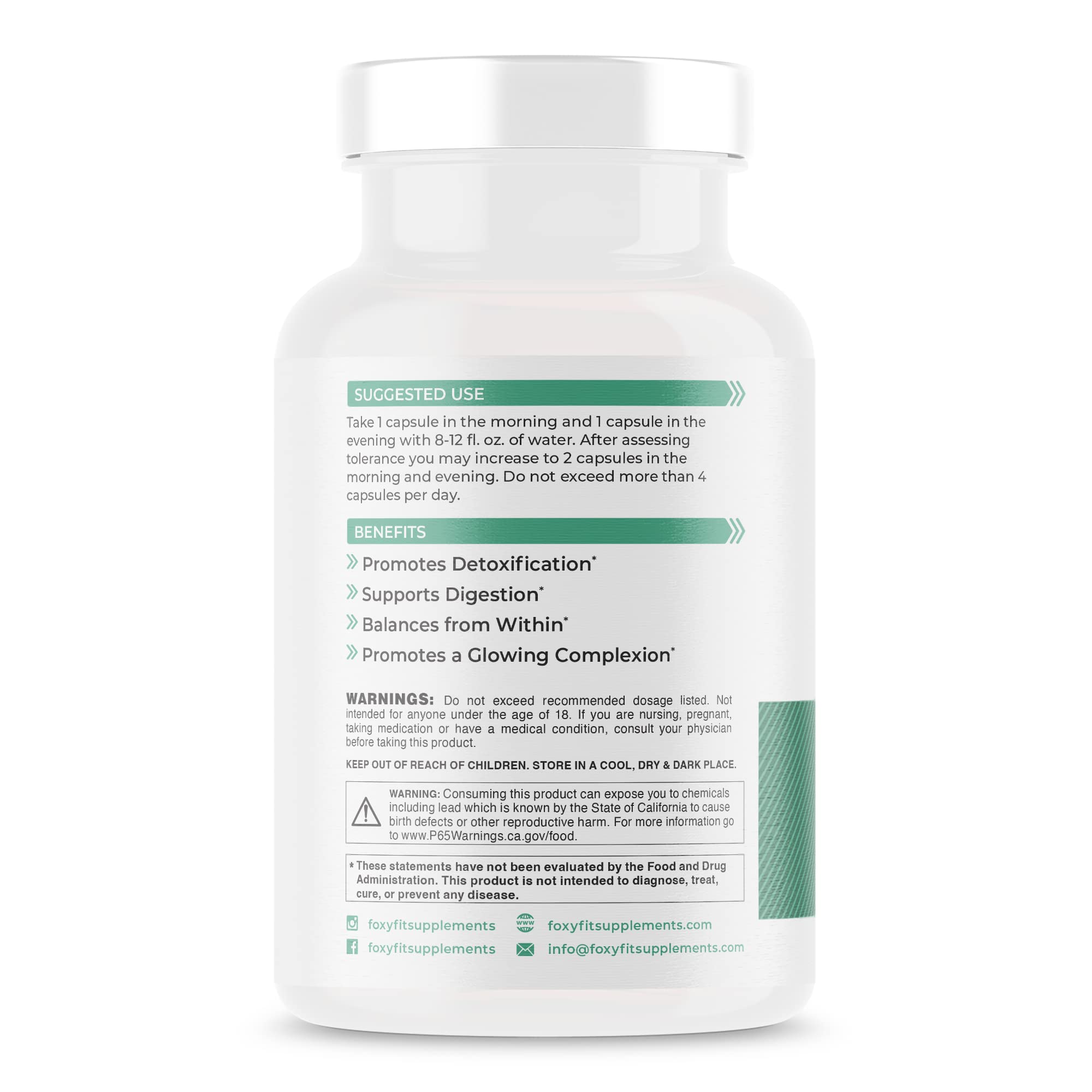 FoxyFit Detox for Her bottle side view