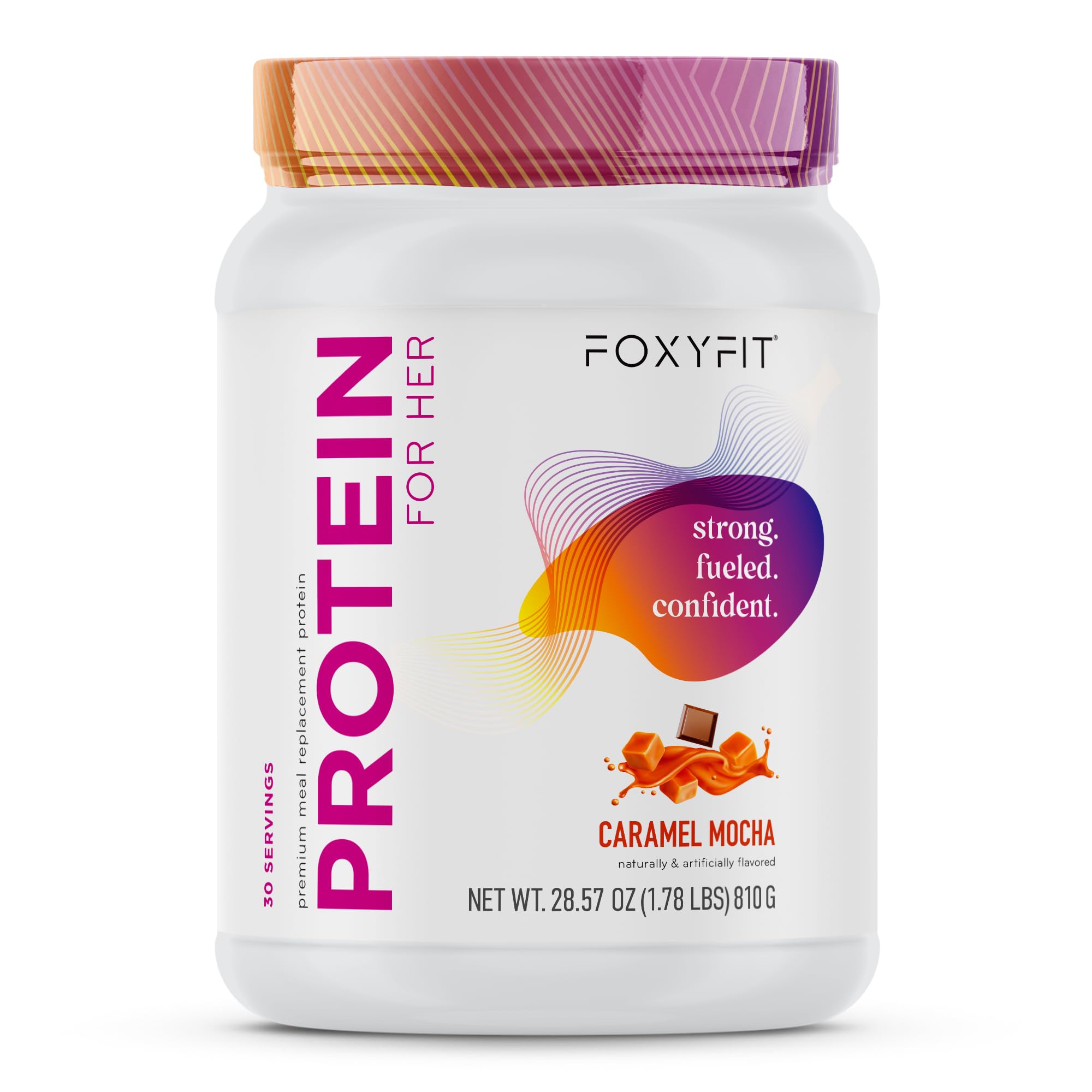 FoxyFit Protein for Her scoop shows precise 20 g servings for consistent nutrition