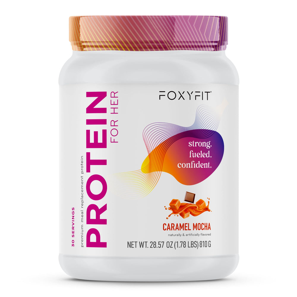FoxyFit Protein for Her scoop shows precise 20 g servings for consistent nutrition