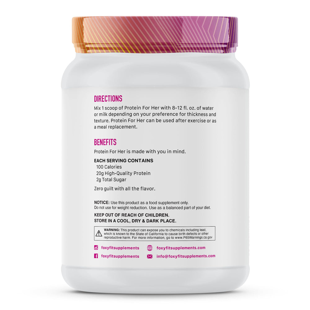 FoxyFit Protein for Her shake in a glass demonstrates smooth caramel mocha flavor for post-workout