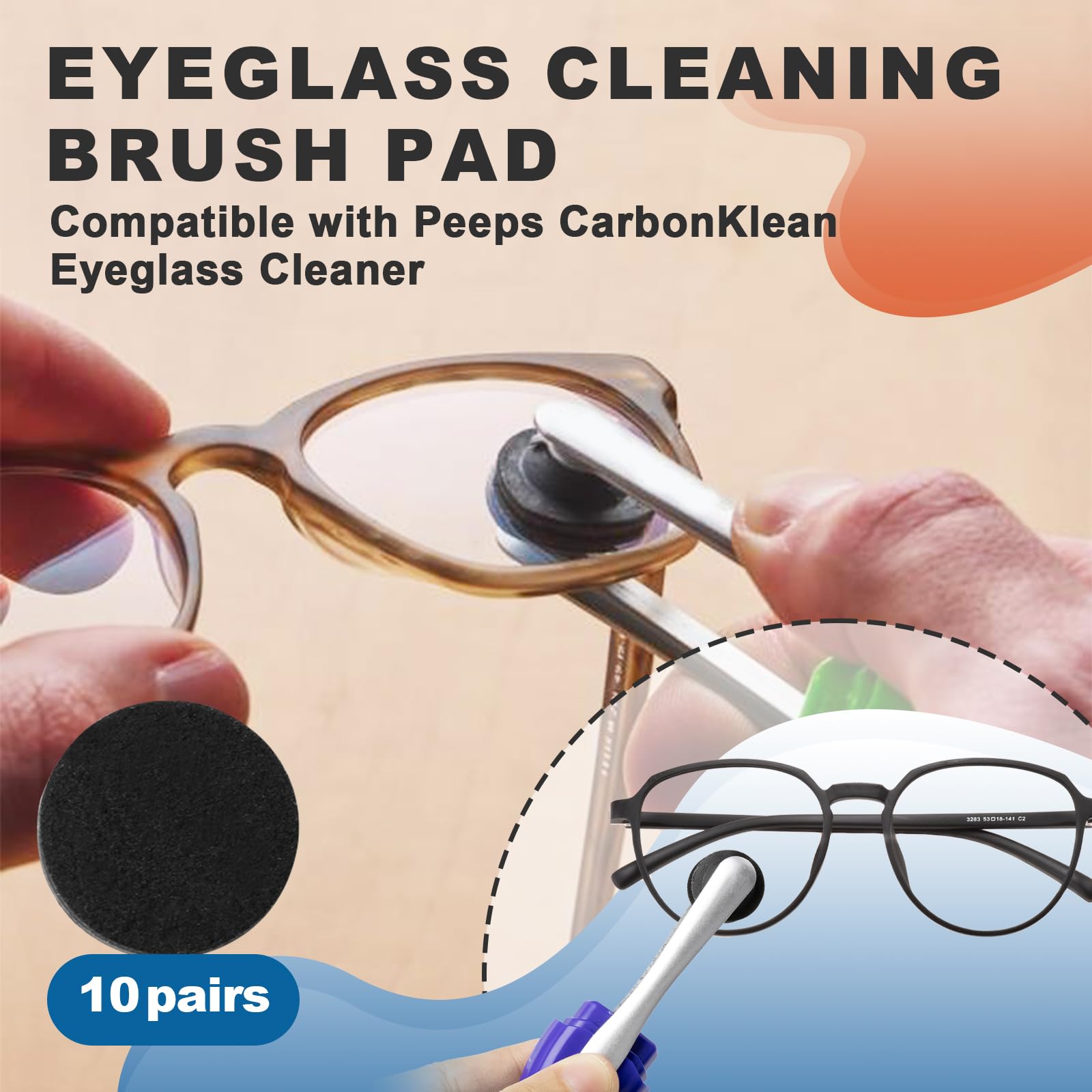 Circle-designed Peeps replacement pad for eyeglass cleaner – pad 2