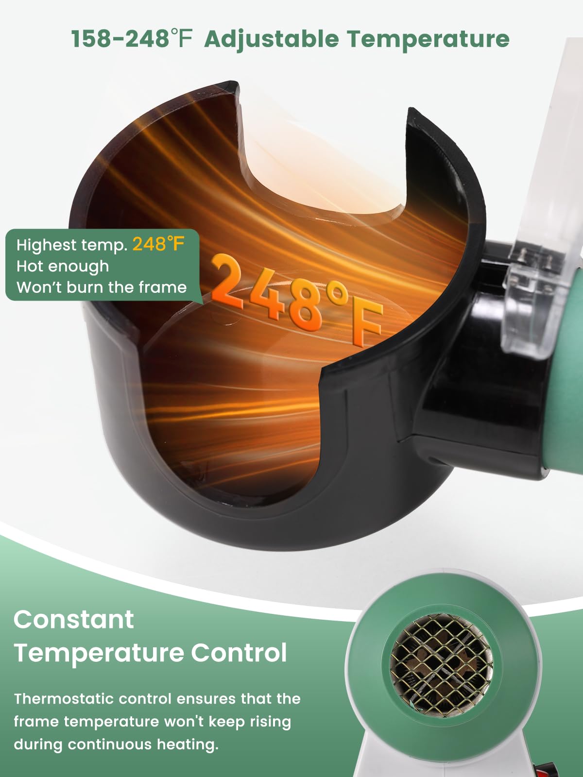 Frame heater featuring windproof cover for safety