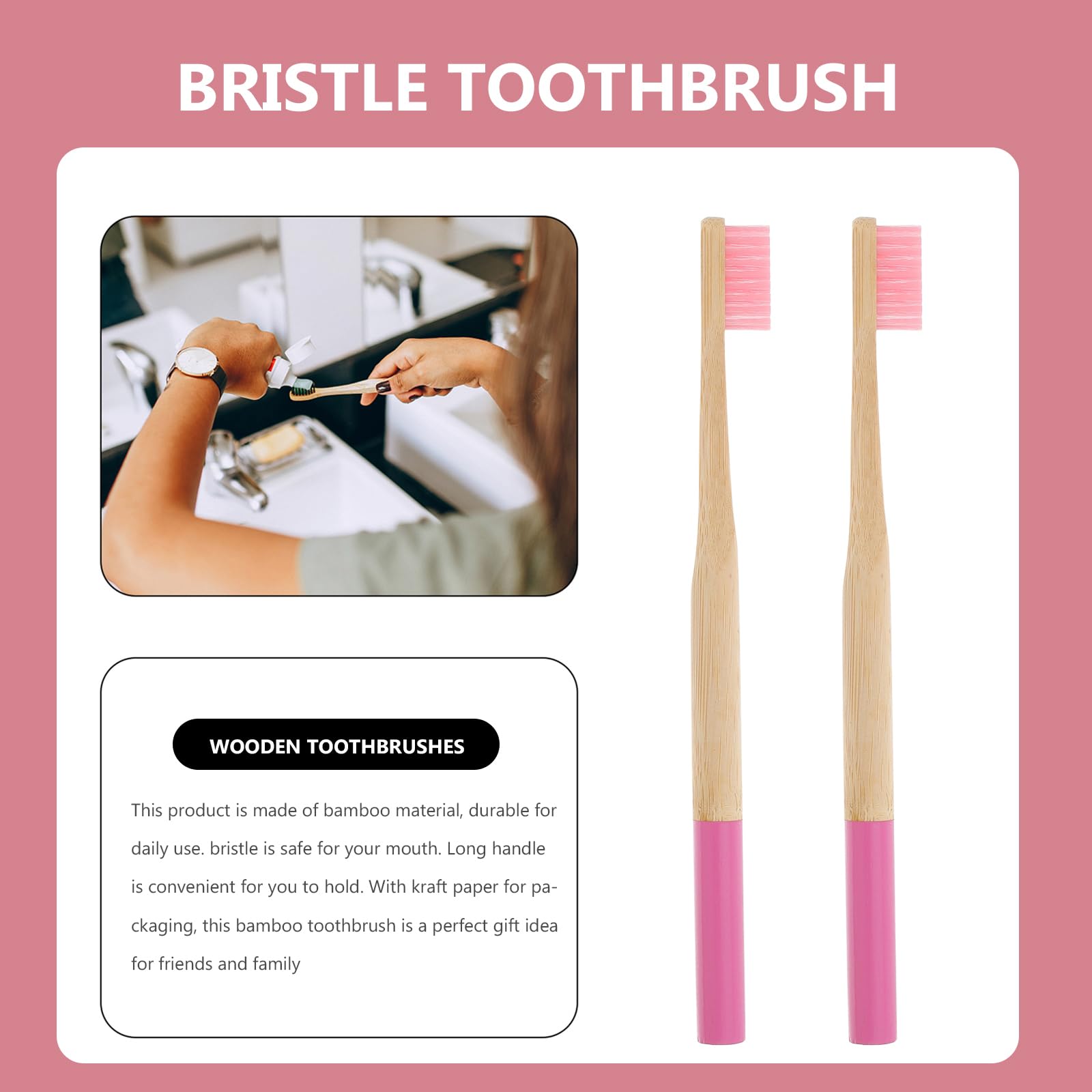 Assorted colors of bamboo toothbrushes
