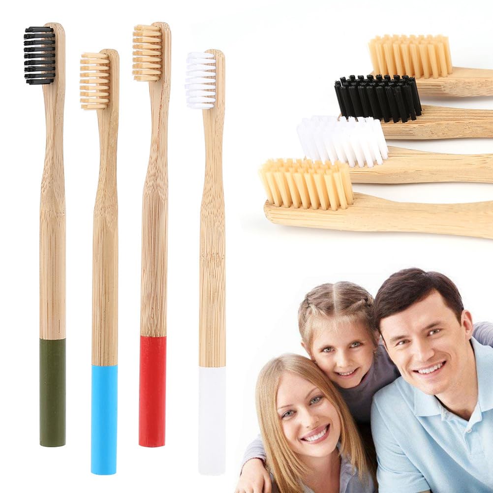 Environmentally friendly bamboo toothbrushes reducing plastic waste
