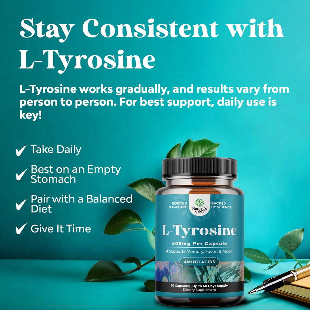 L-Tyrosine 500mg bottle with label