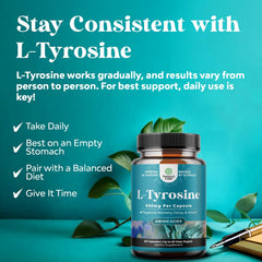 L-Tyrosine 500mg bottle with label