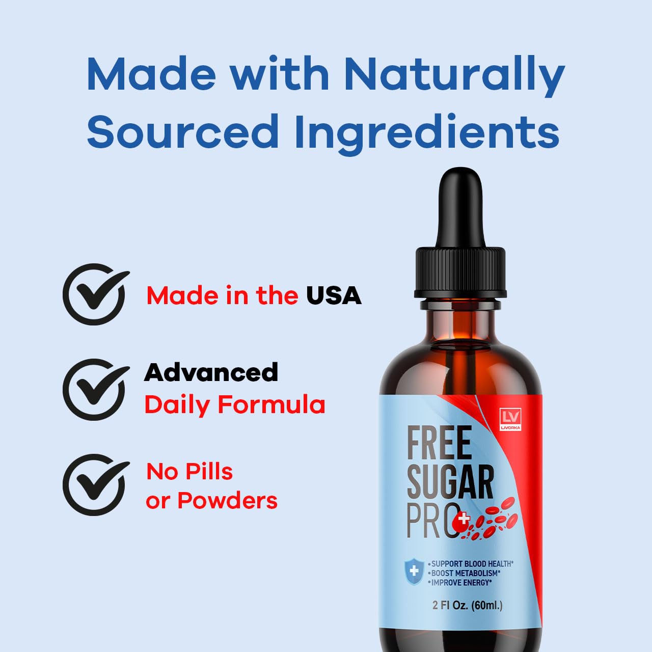 Three Free Sugar Pro bottles arranged for 90-day supply