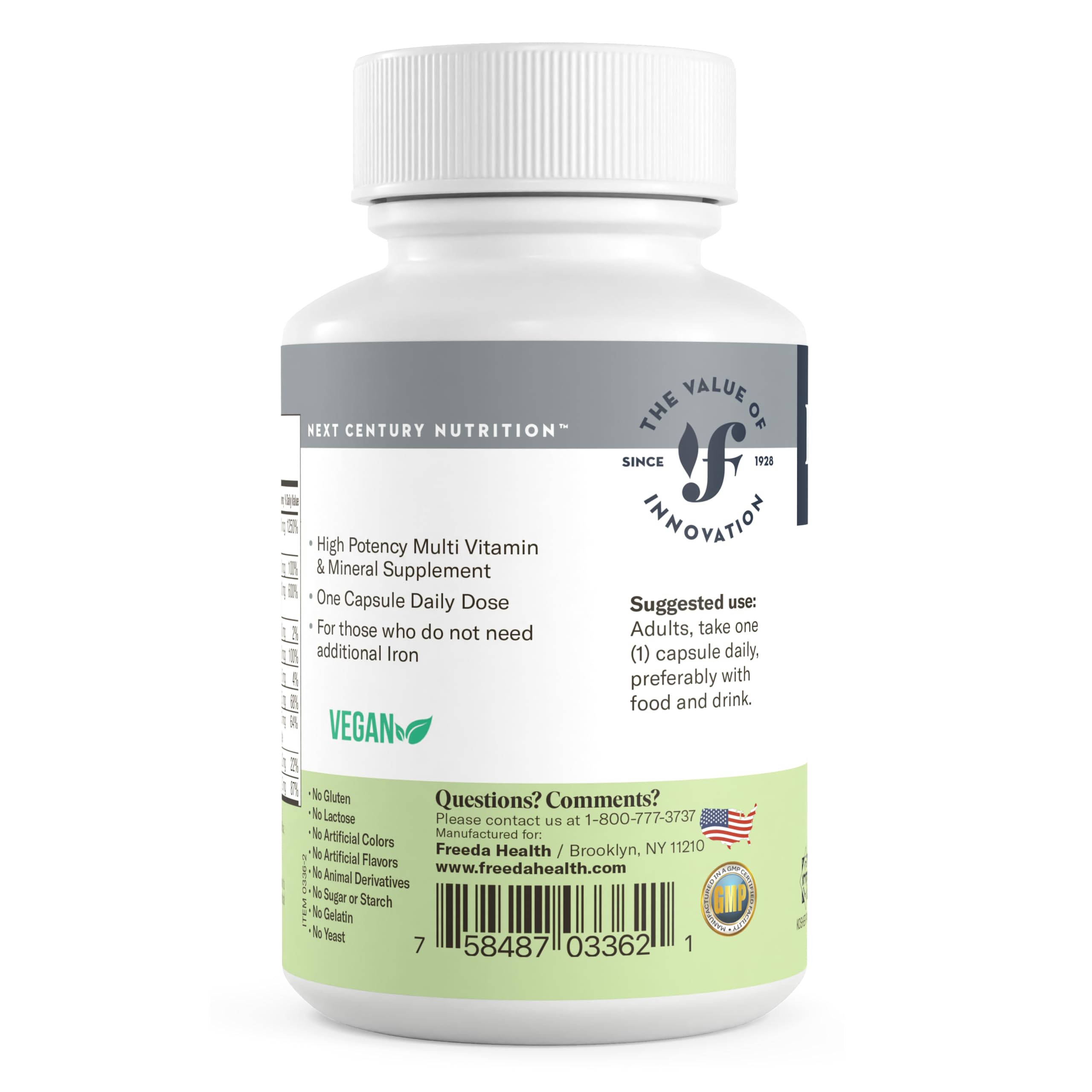 Package of 250 iron-free multivitamin capsules