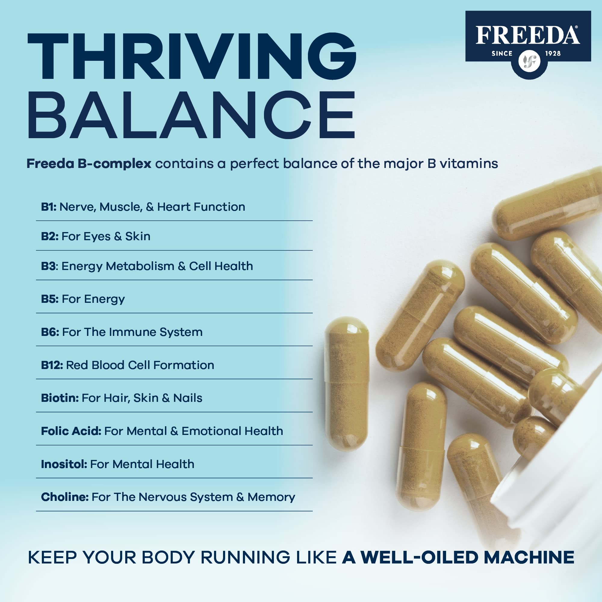 Freeda B-50 capsules in bottle