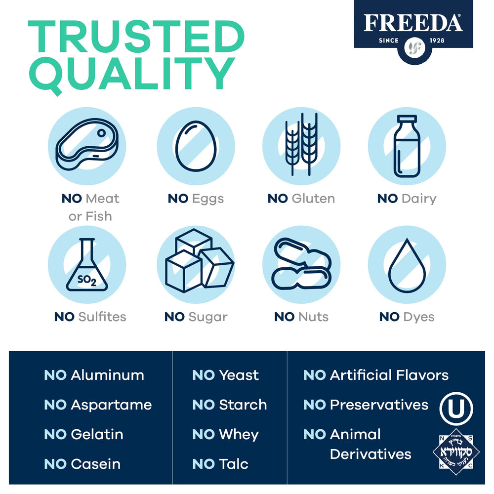 Bottle standing with 100 capsules in packaging