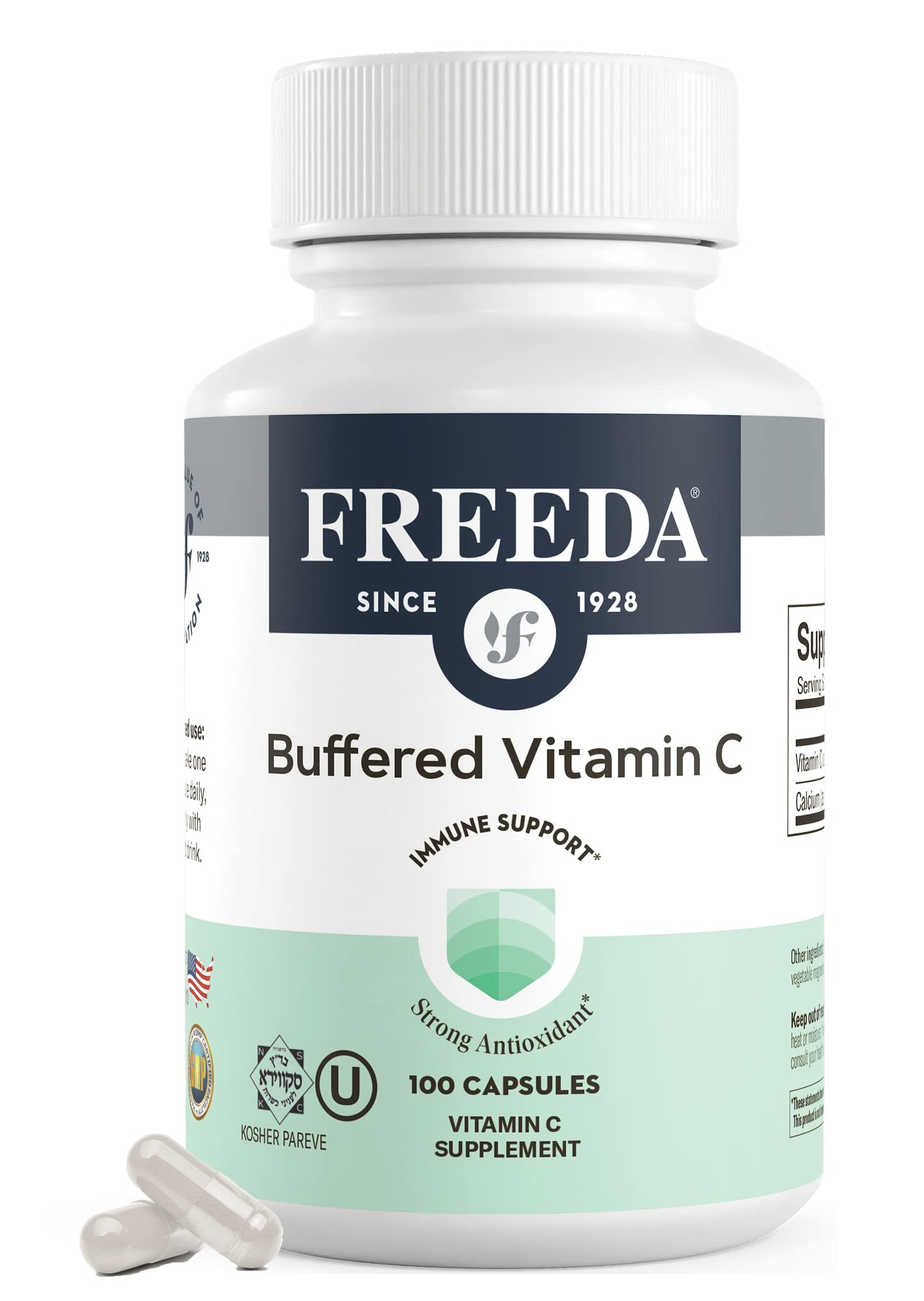 Freeda Buffered Vitamin C 500mg bottle label