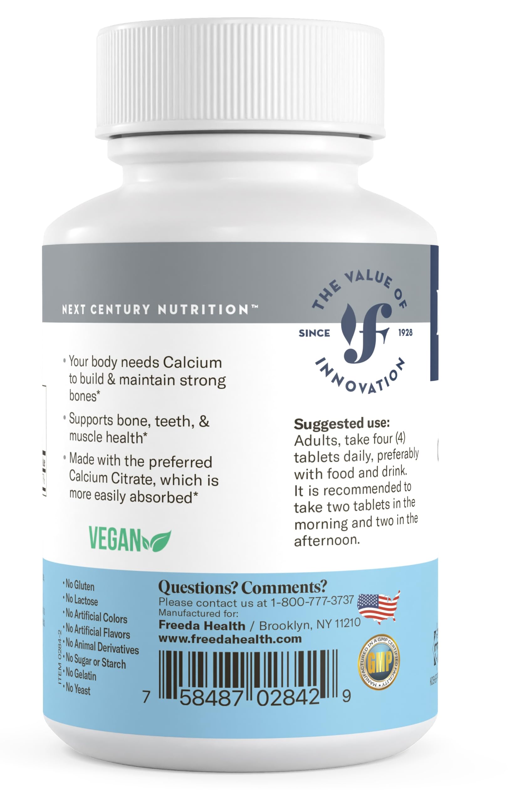 Third-party tested calcium citrate certificate