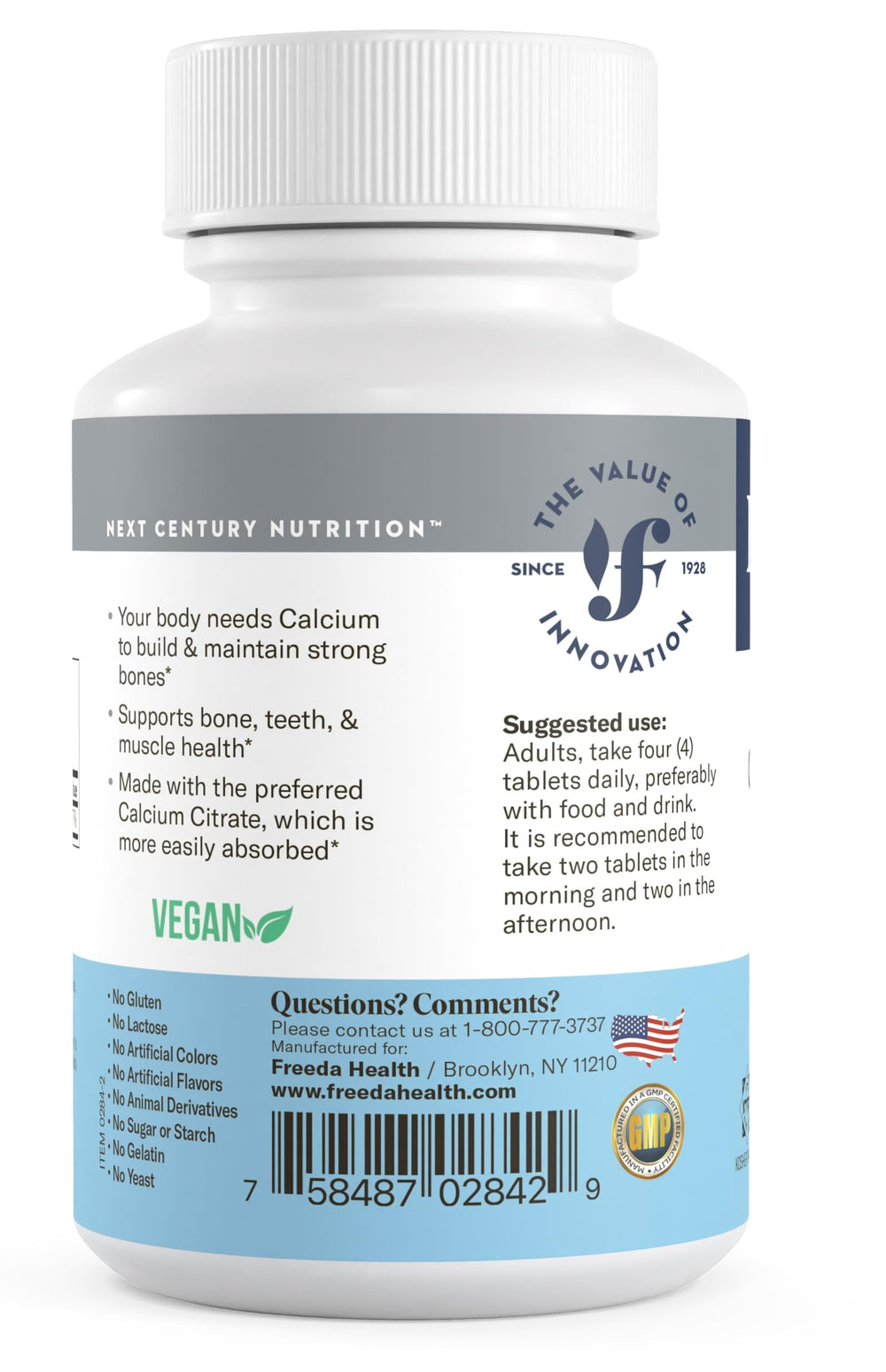 Third-party tested calcium citrate certificate