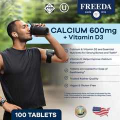 Coated calcium tablets with 600 mg calcium and 400 IU vitamin D3