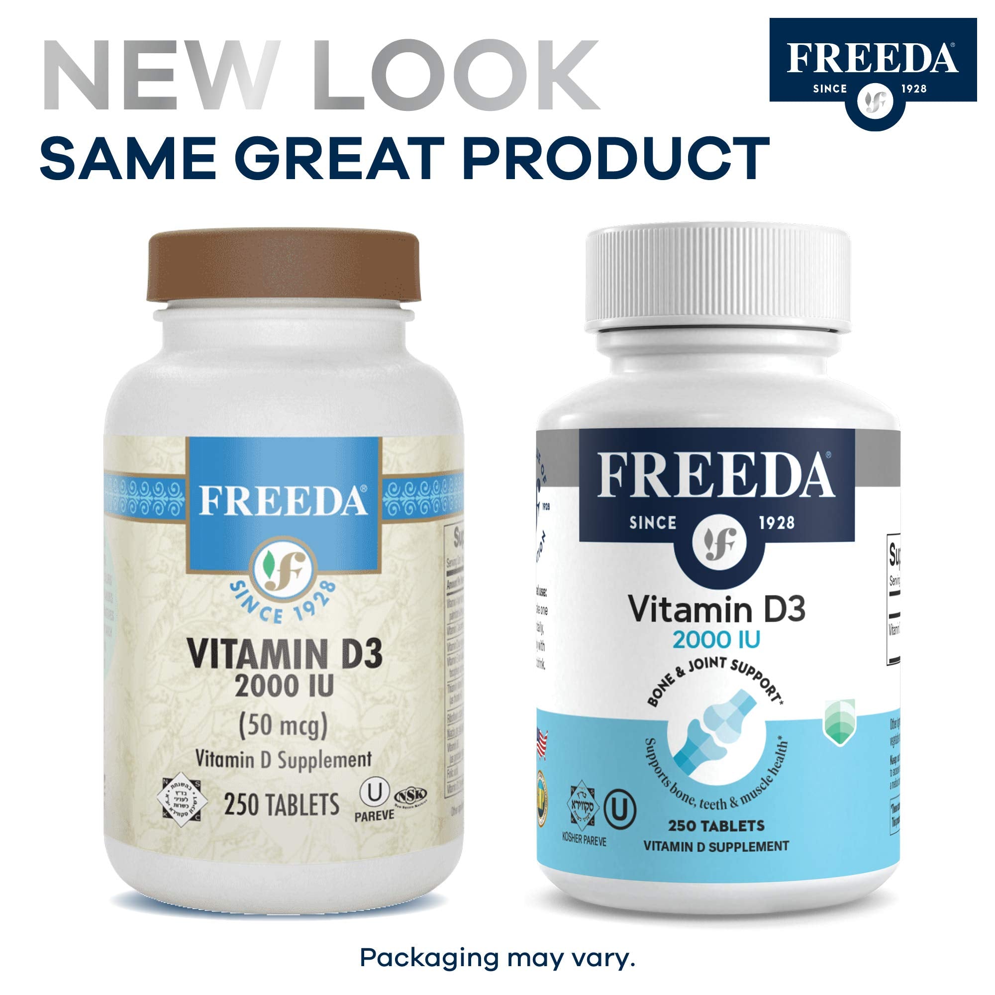 Lifestyle image: Freeda Vitamin D3 on a kitchen counter