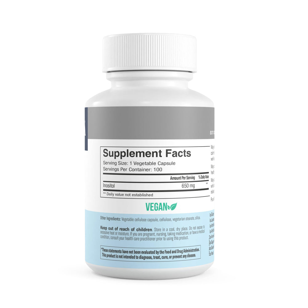 Made in USA label on FREEDA Inositol bottle