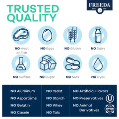 Kosher certified Freeda iron supplement packaging