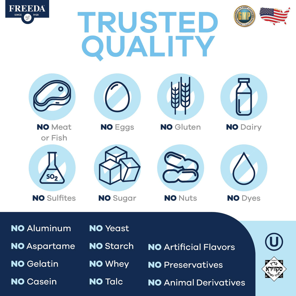 Kosher and vegan certification seal on product