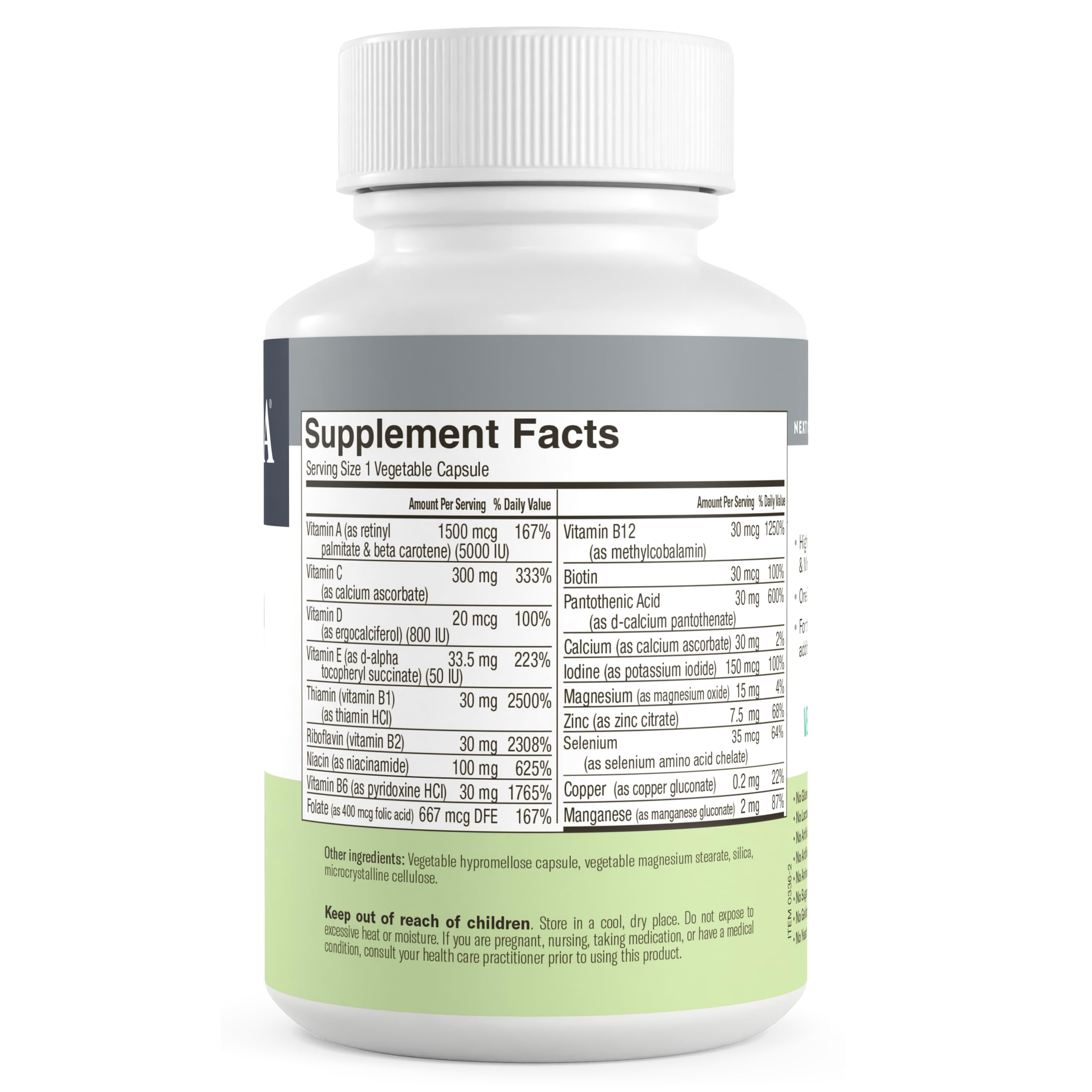 Contains Folic Acid and Niacinamide